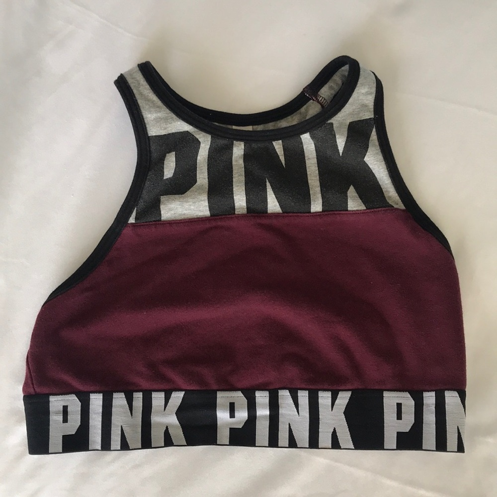 VS PINK Burgundy Racerback Lounge Bra